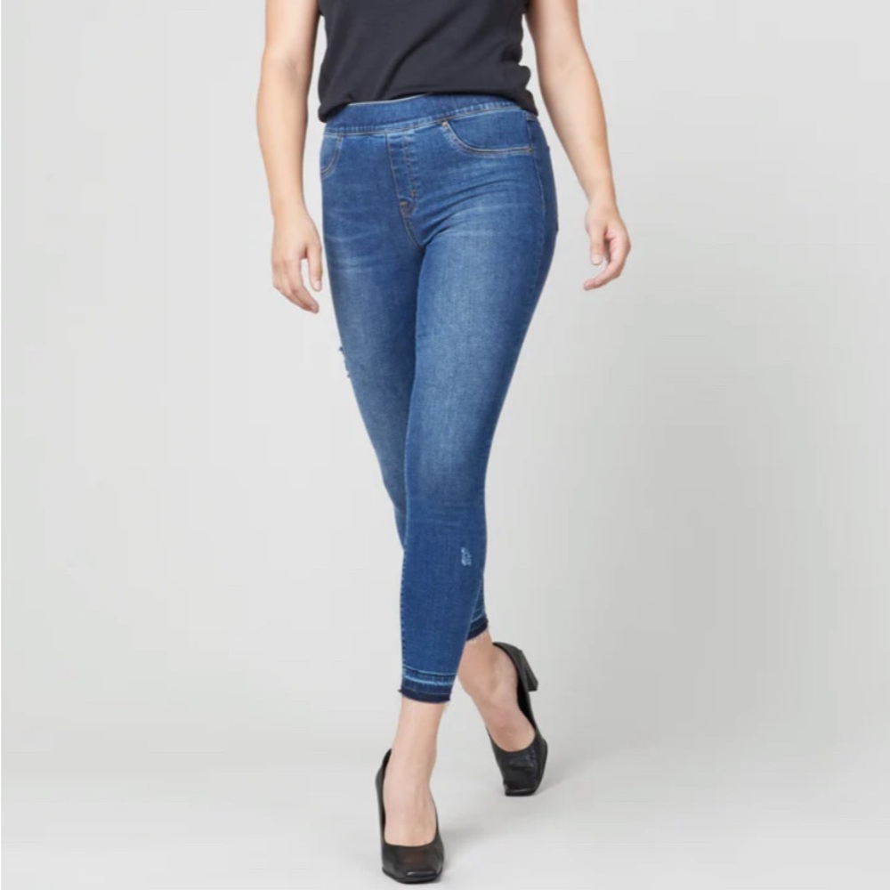 SPANX / DISTRESSED ANKLE SKINNY JEANS / SZ M / MEDIUM WASH / #20203R